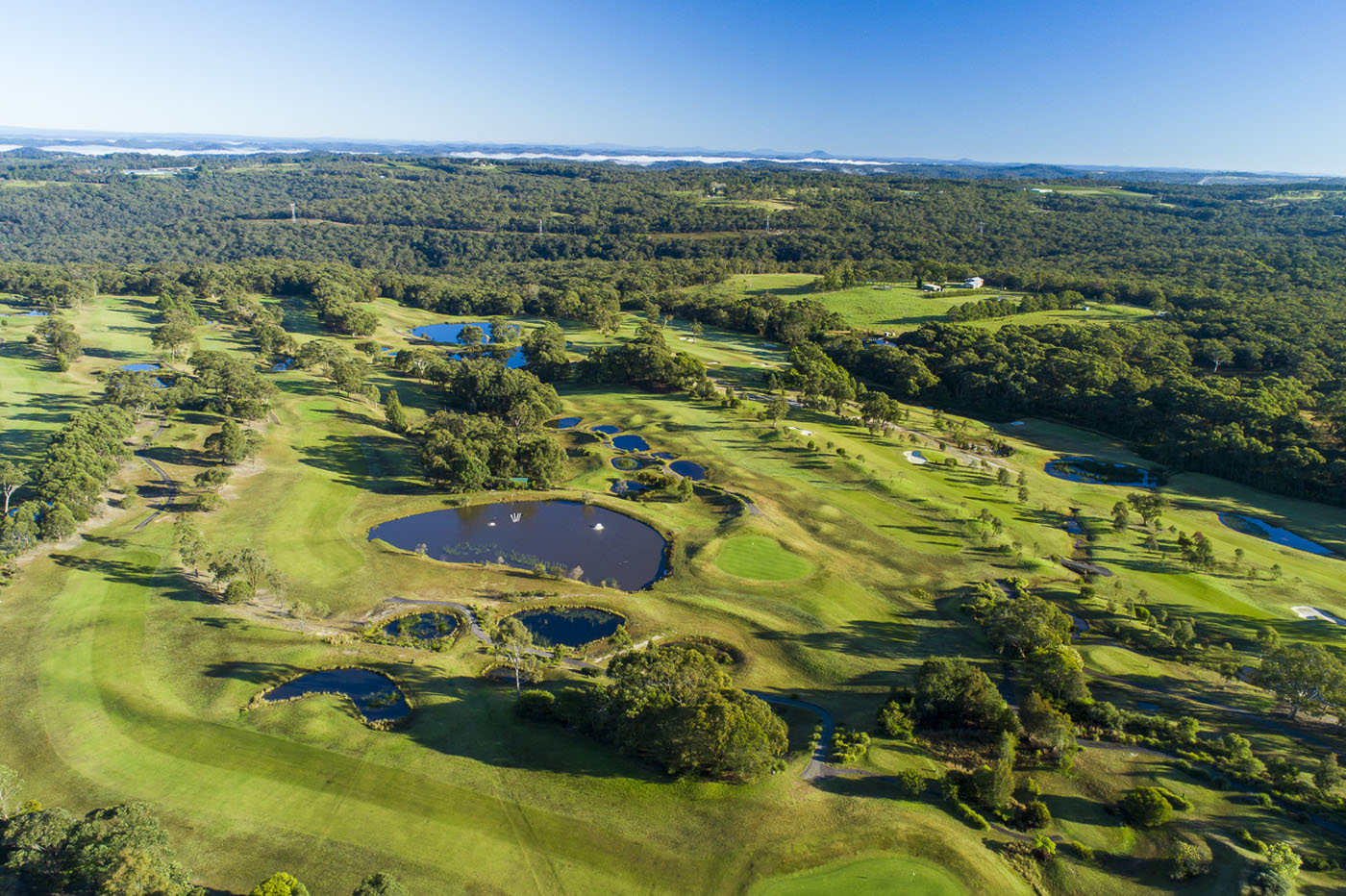 Aerial view of fairways at The Springs Central Coast golf course
